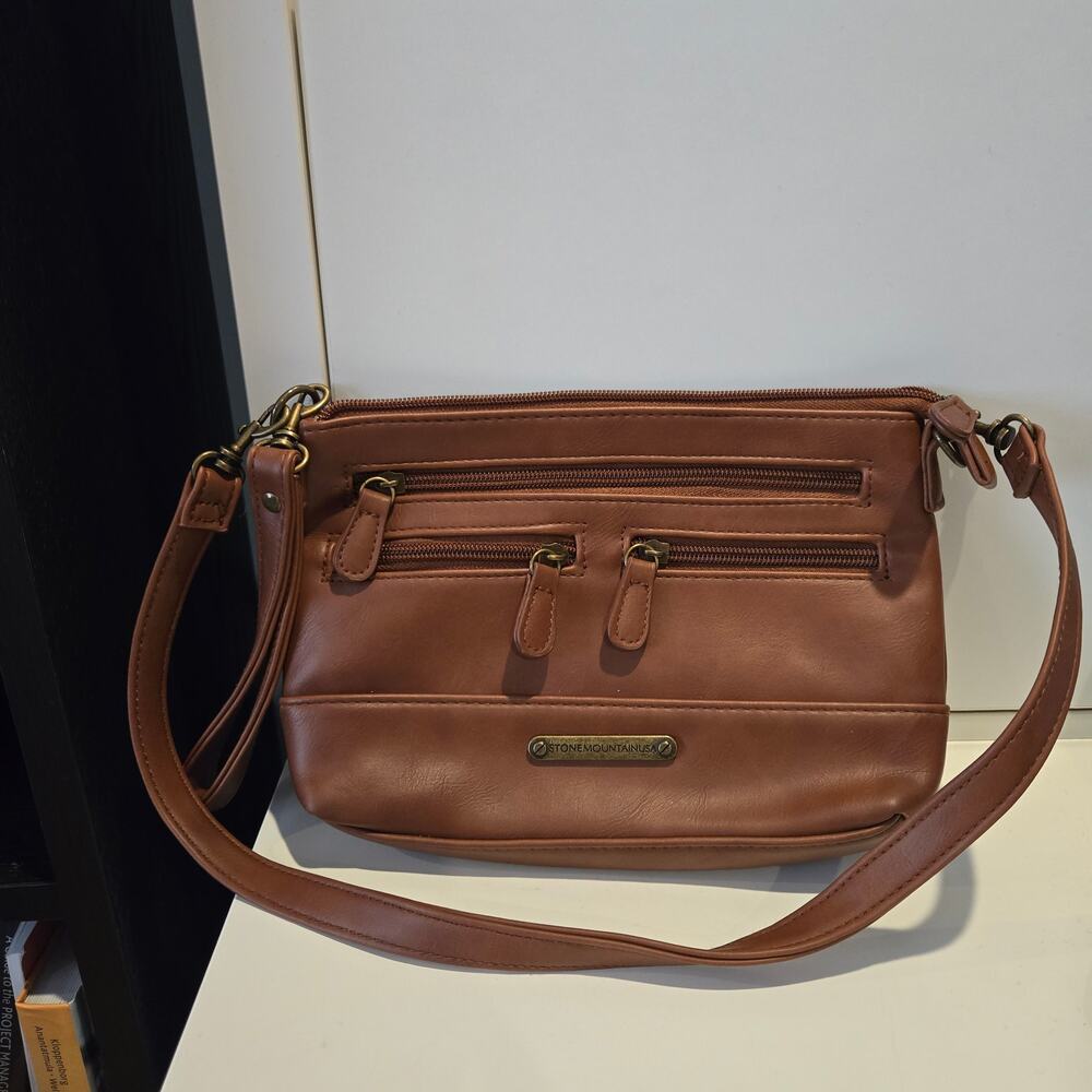 Stone Mountain Brown East/West 4 Bagger convertible shoulder/wristlet